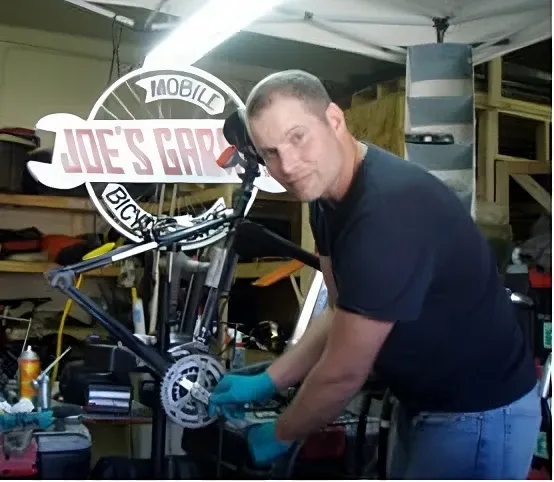 Joe working on a bike repair